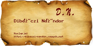 Dibáczi Nándor névjegykártya